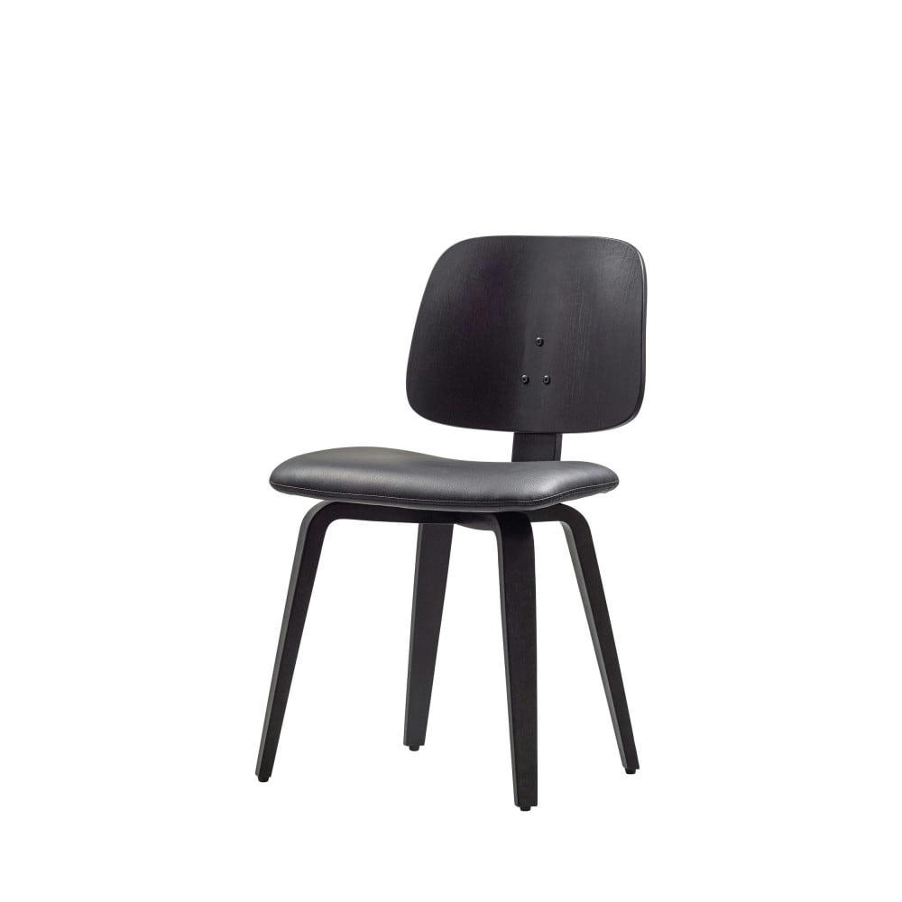 CLASSIC - Chaise en bois et simili noir