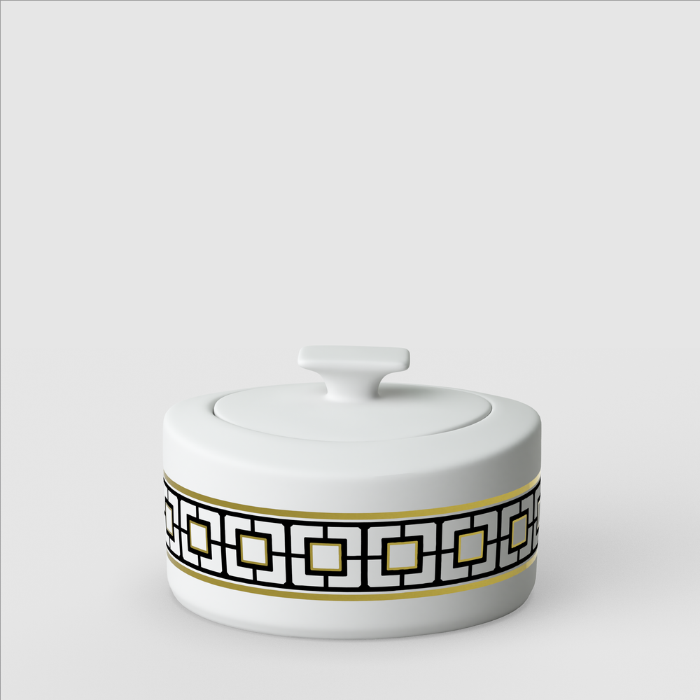 MetroChic Sugar bowl - Multi-colored, 9.9 oz, Premium Bone Porcelain