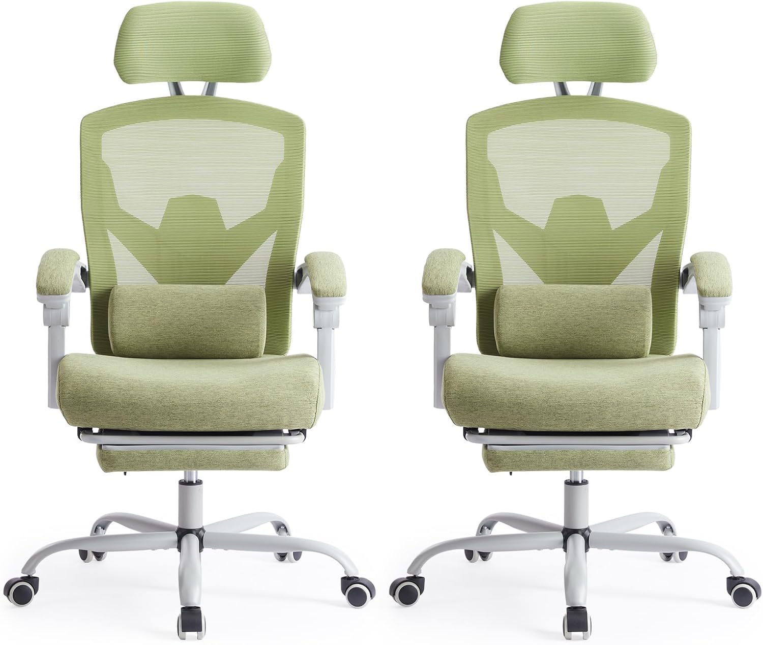 Sweetcrispy Office Computer Desk Chair, Ergonomic High-Back Mesh Rolling Work Swivel Chairs with Wheels, Comfortable Lumbar Support, Comfy Arms for Home, Bedroom, Study, Student, Green