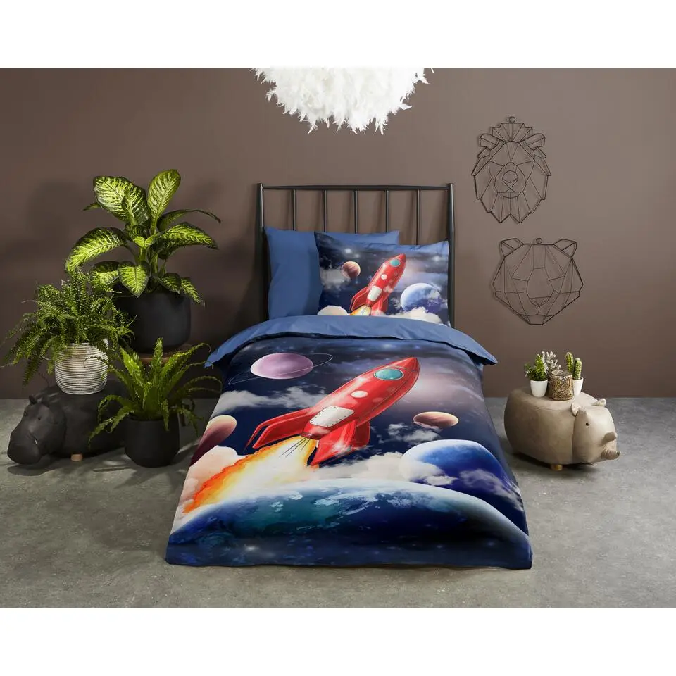 Pure Rocket Kinderdekbedovertrek Blauw