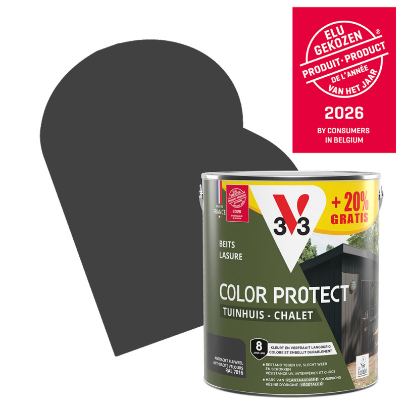 Lasure pour chalet Color Protect anthracite 2,5 L   0,5 L gratuit V33