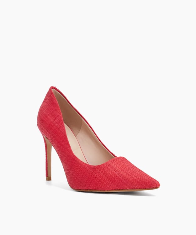 Assured Coral - Raffia Court Shoes