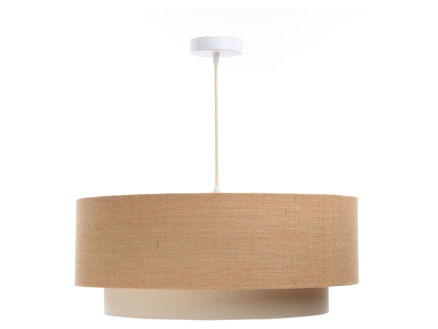 Lampa wisząca Boho 40 cm tkaninowa beżowa