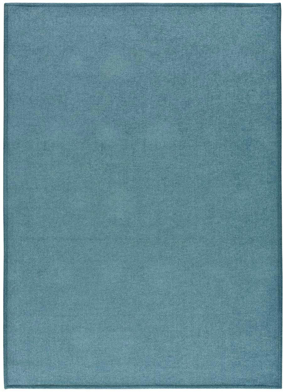 HARRIS - Tapis uni lavable en bleu, 080X150 cm