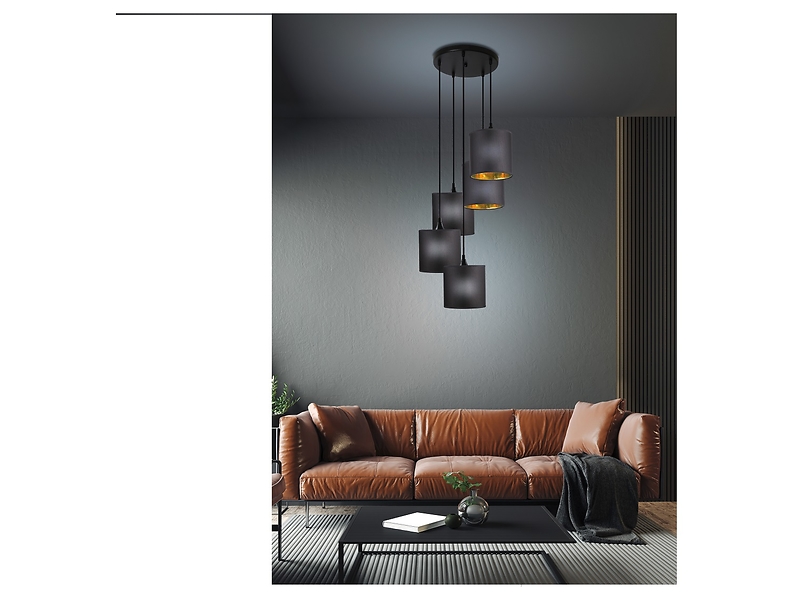 Lampa wisząca Long 5-punktowa czarna