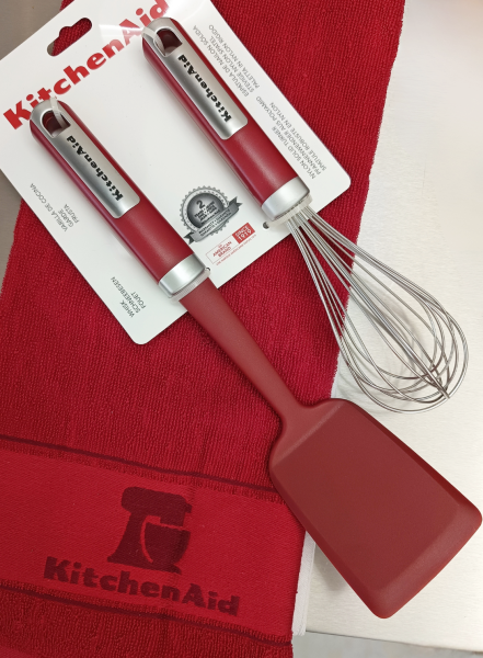 KitchenAid Komplet szpatułka   trzepaczka Maker Essentials czerowny