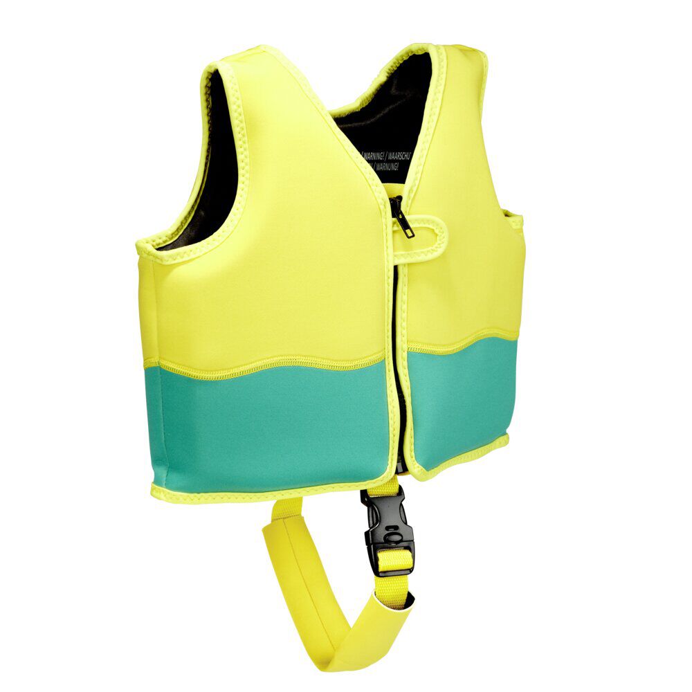 Gilet de natation enfant flottaison jaune et vert 3/6ans