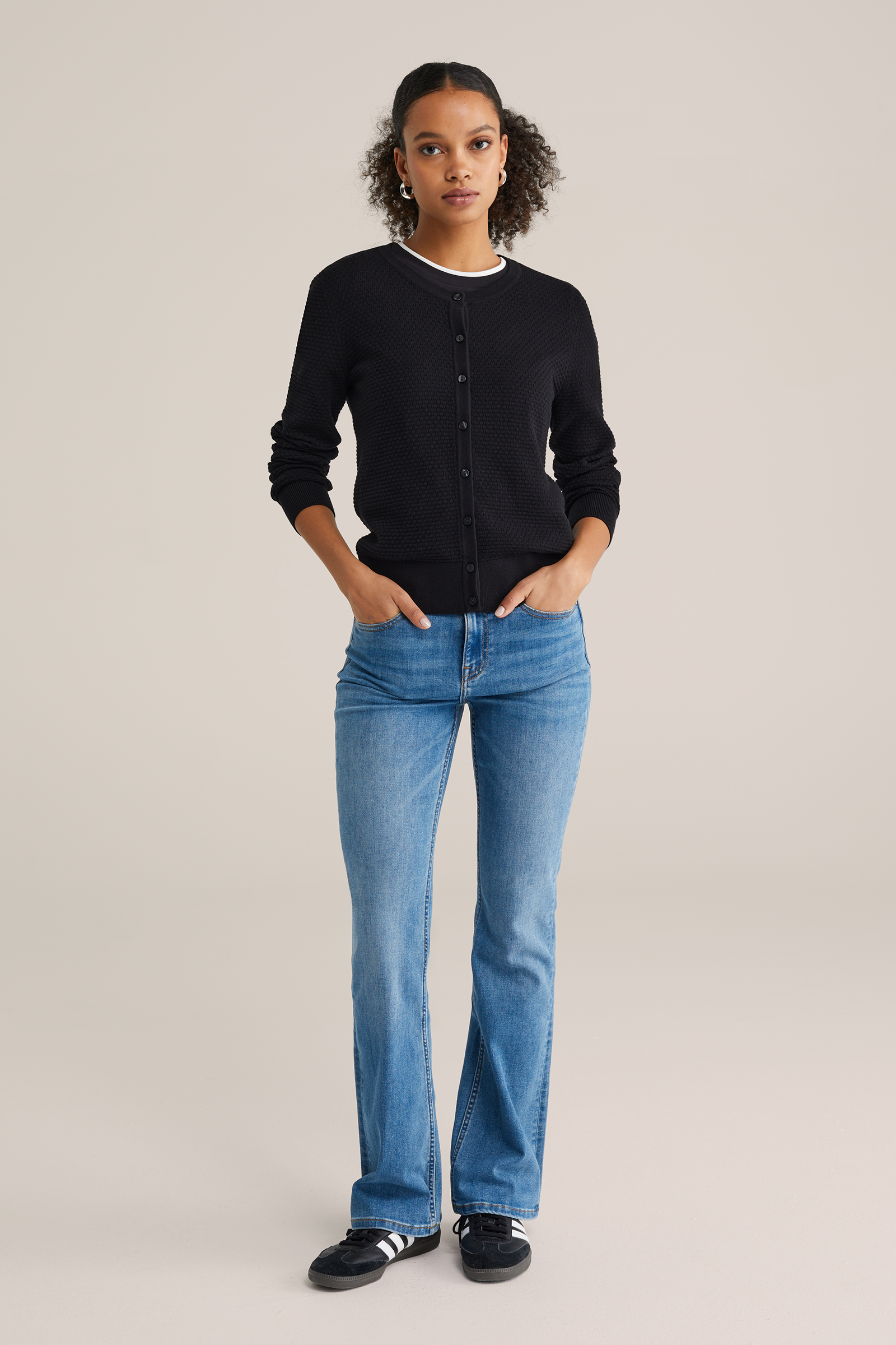 Dames gebreid vest met structuur