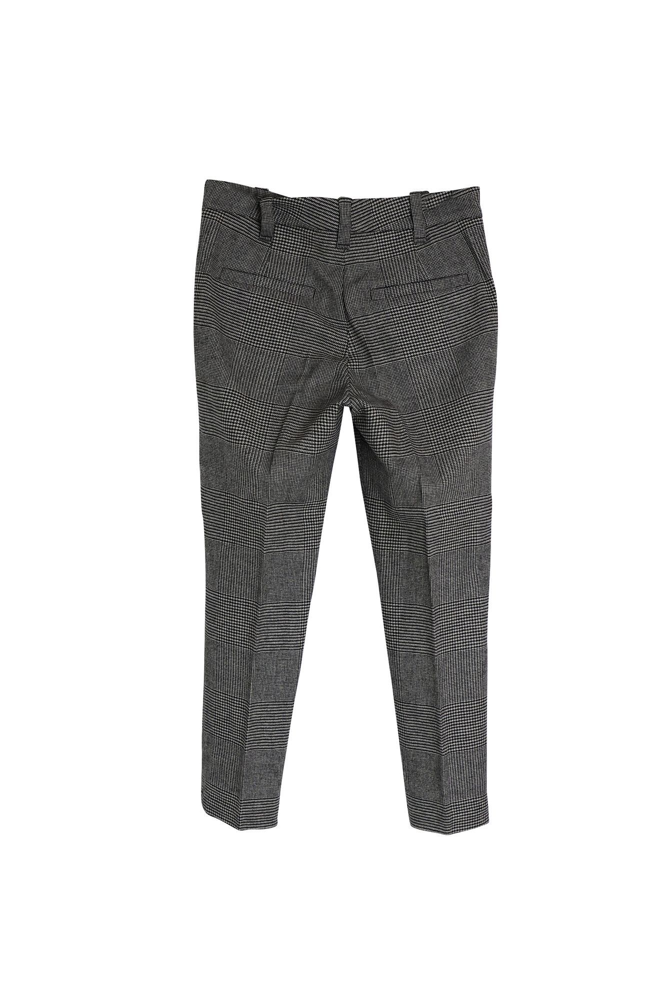 Brunello Cucinelli Preloved Prince of Wales Trousers Grey Lana Vergine