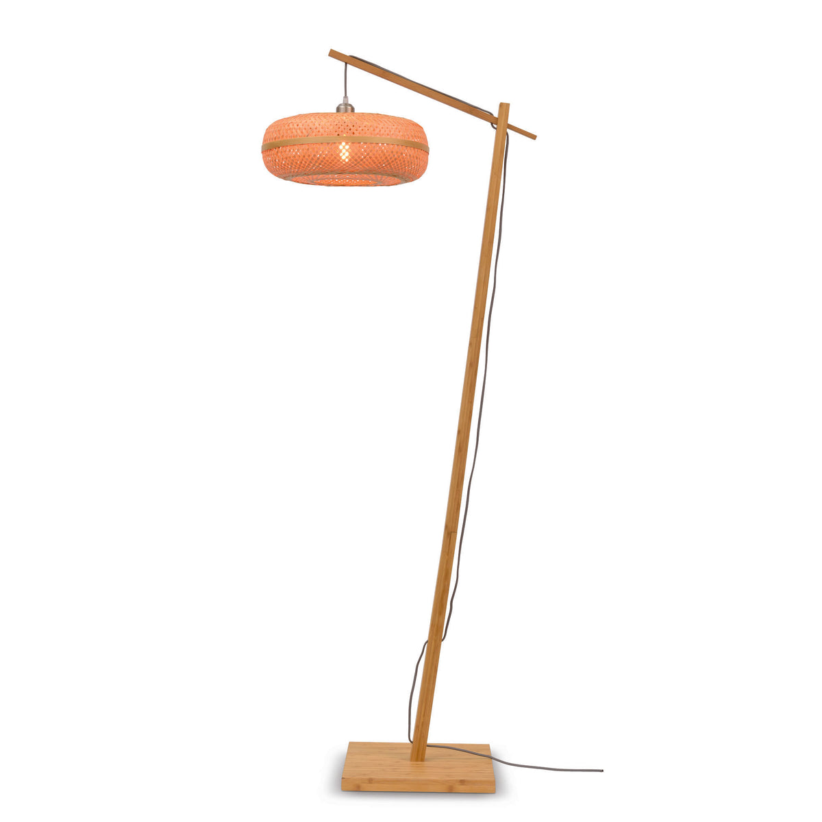 GOOD&MOJO vloerlamp Palawan - bruin - Ø40cm