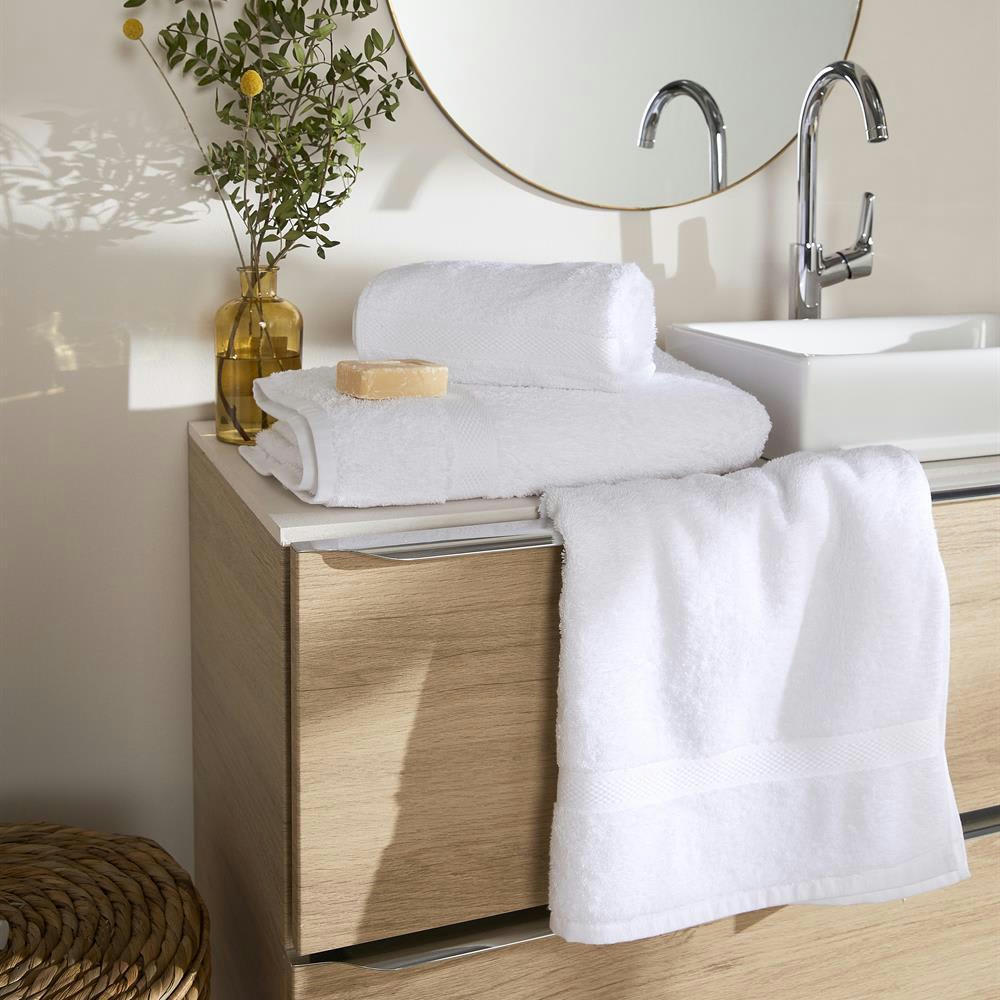 LUXE - Maxi drap de bain en coton blanc 100x150 cm