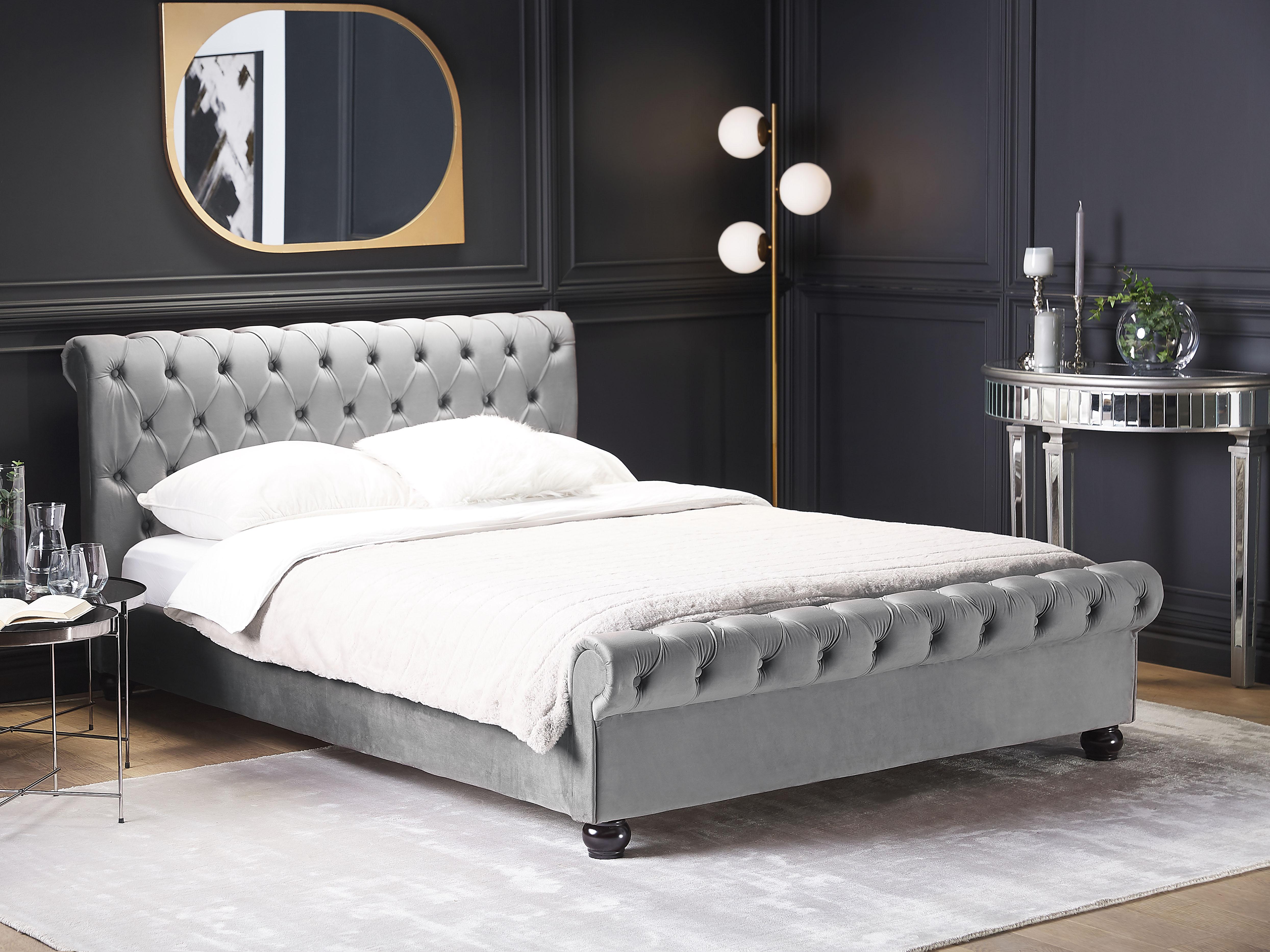 Waterbed Velvet AVALLON 180 x 200 cm (EU Super King) Grey