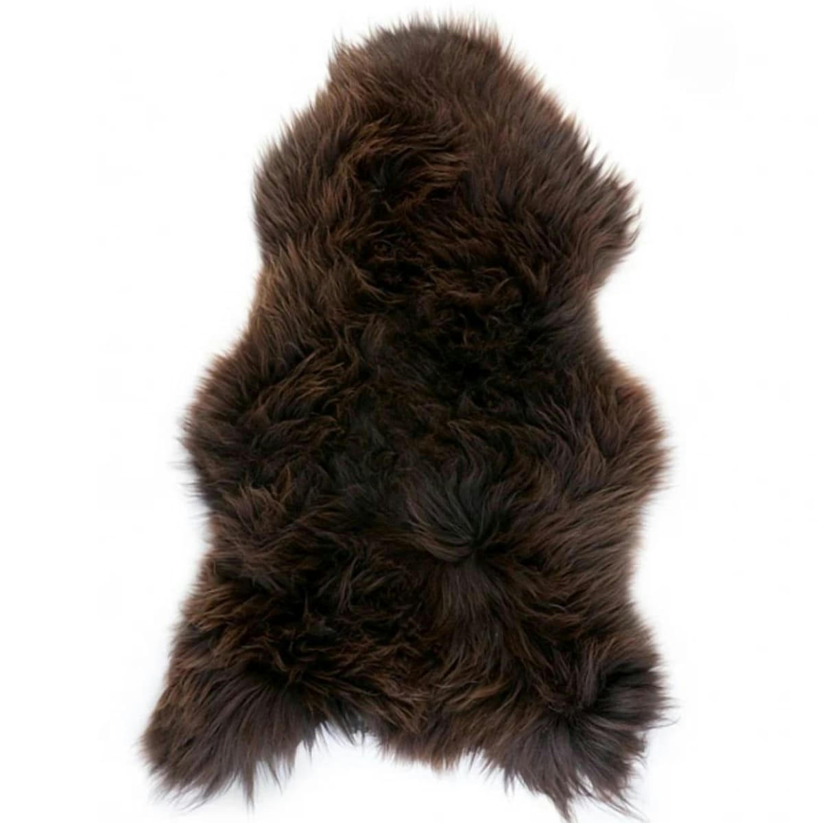 - Tapis en peau de mouton marron