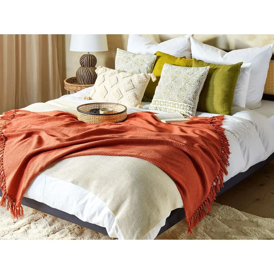 YARSA - Plaid - Rood - 125 x 150 cm - Katoen