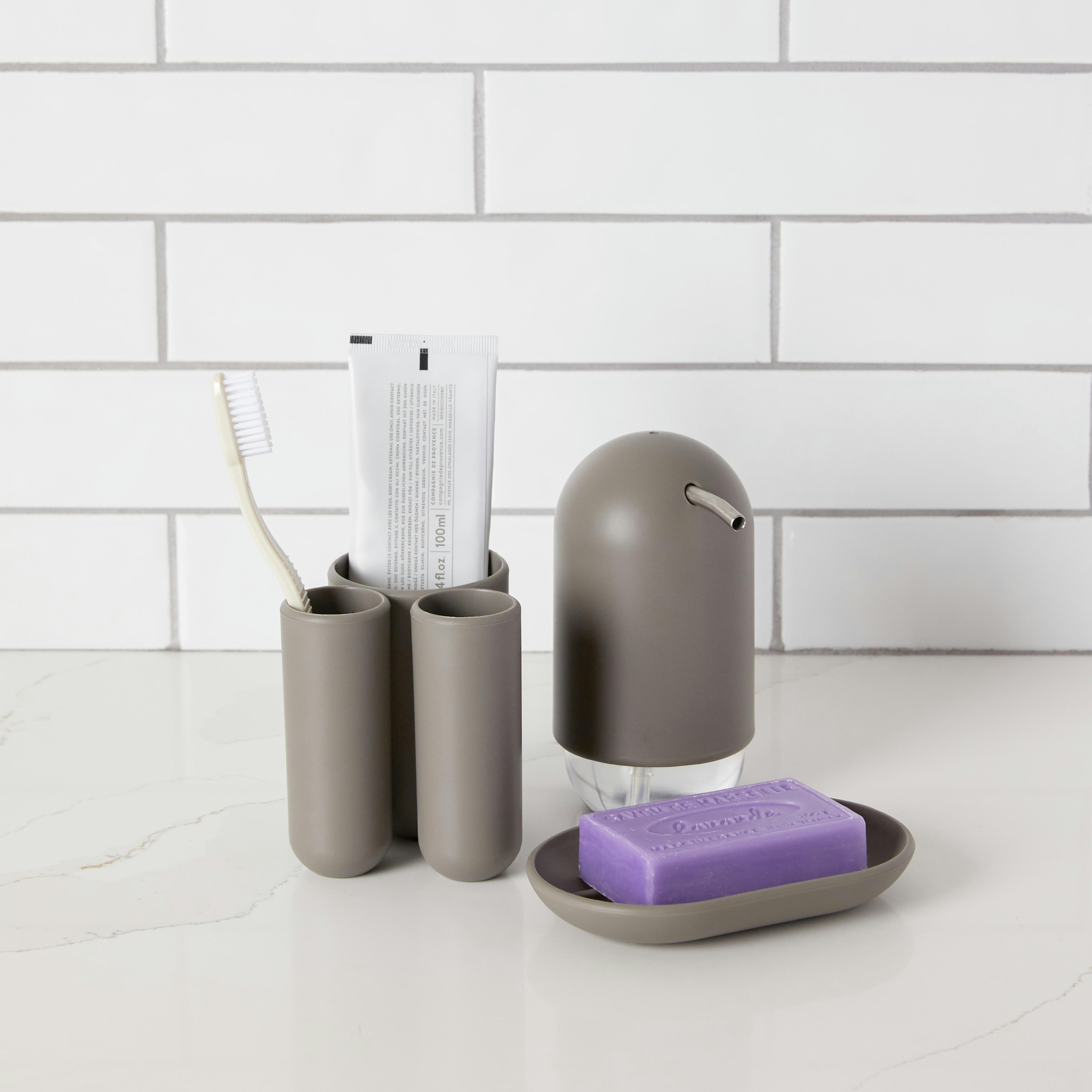 TOUCH - Porte brosses à dents touch pvc gris