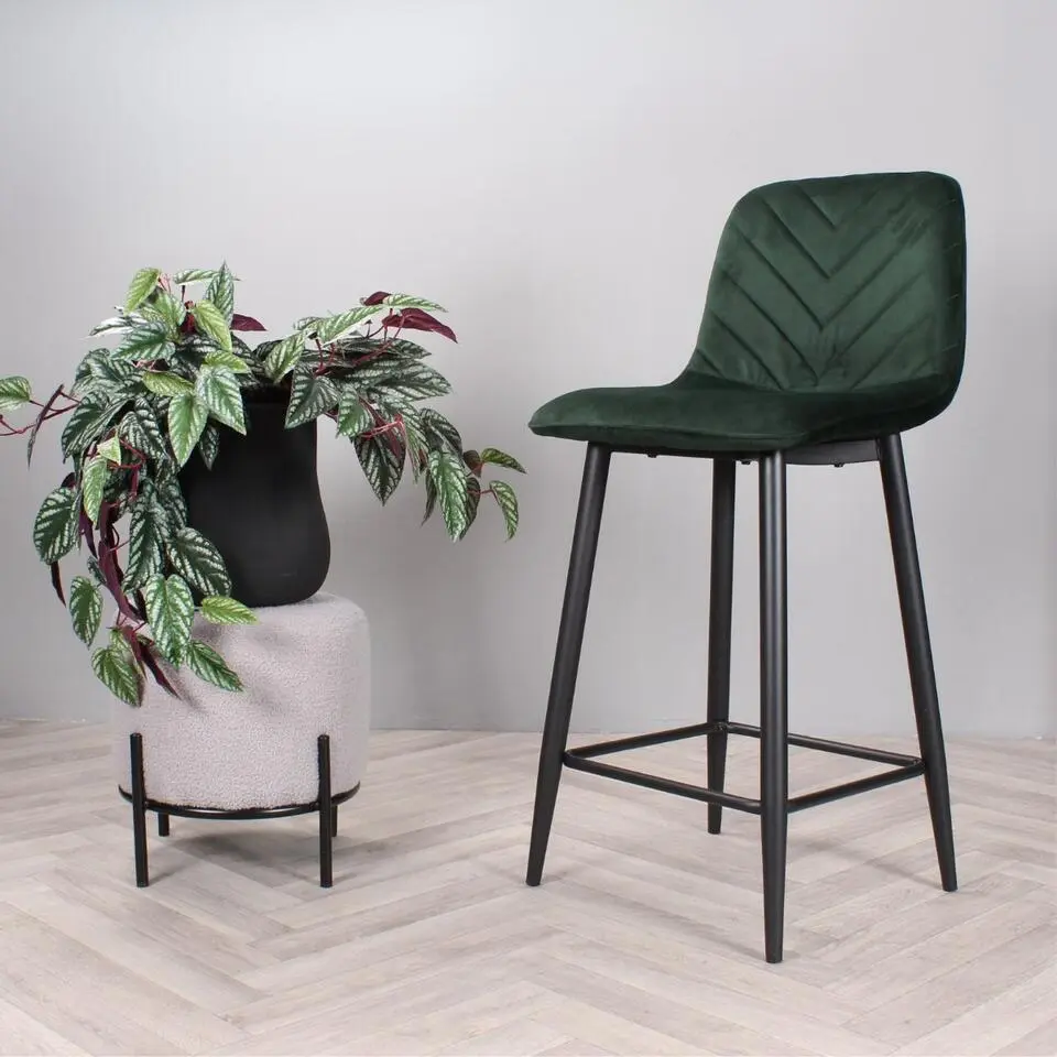 DS4U - Gaby barkruk velvet 65 cm 2.0 - groen