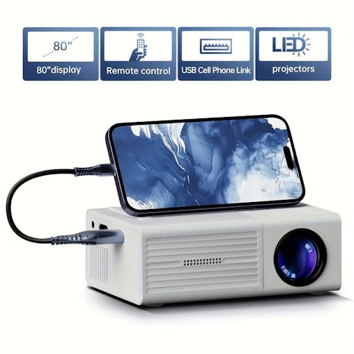 NNETM 1080P HD Mini Projector with LED Display