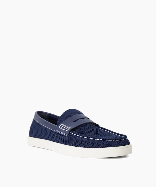 Benzy Navy - Casual Suede Navy Loafers