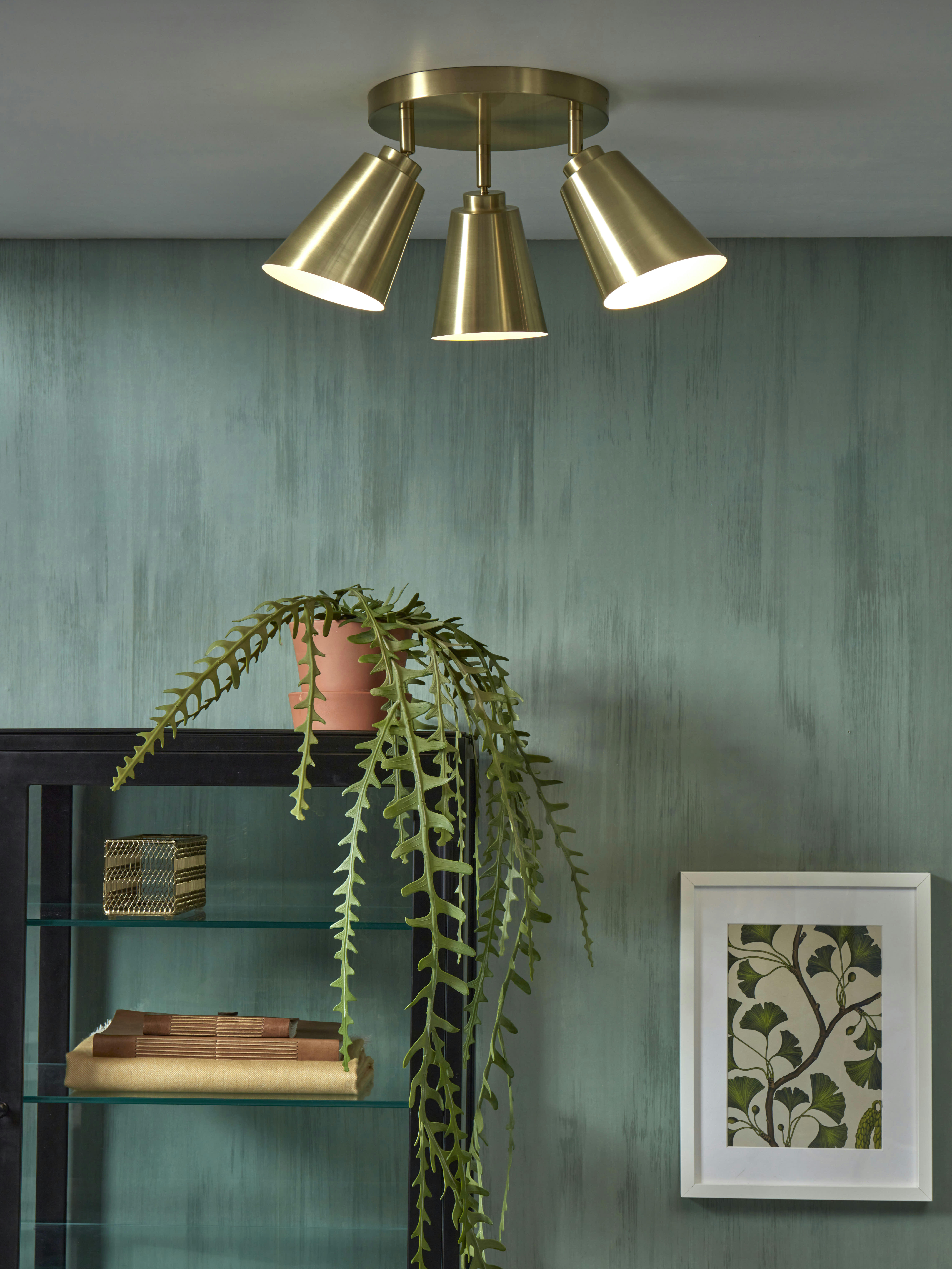 BREMEN - Plafonnier en fer  or, h. 25cm