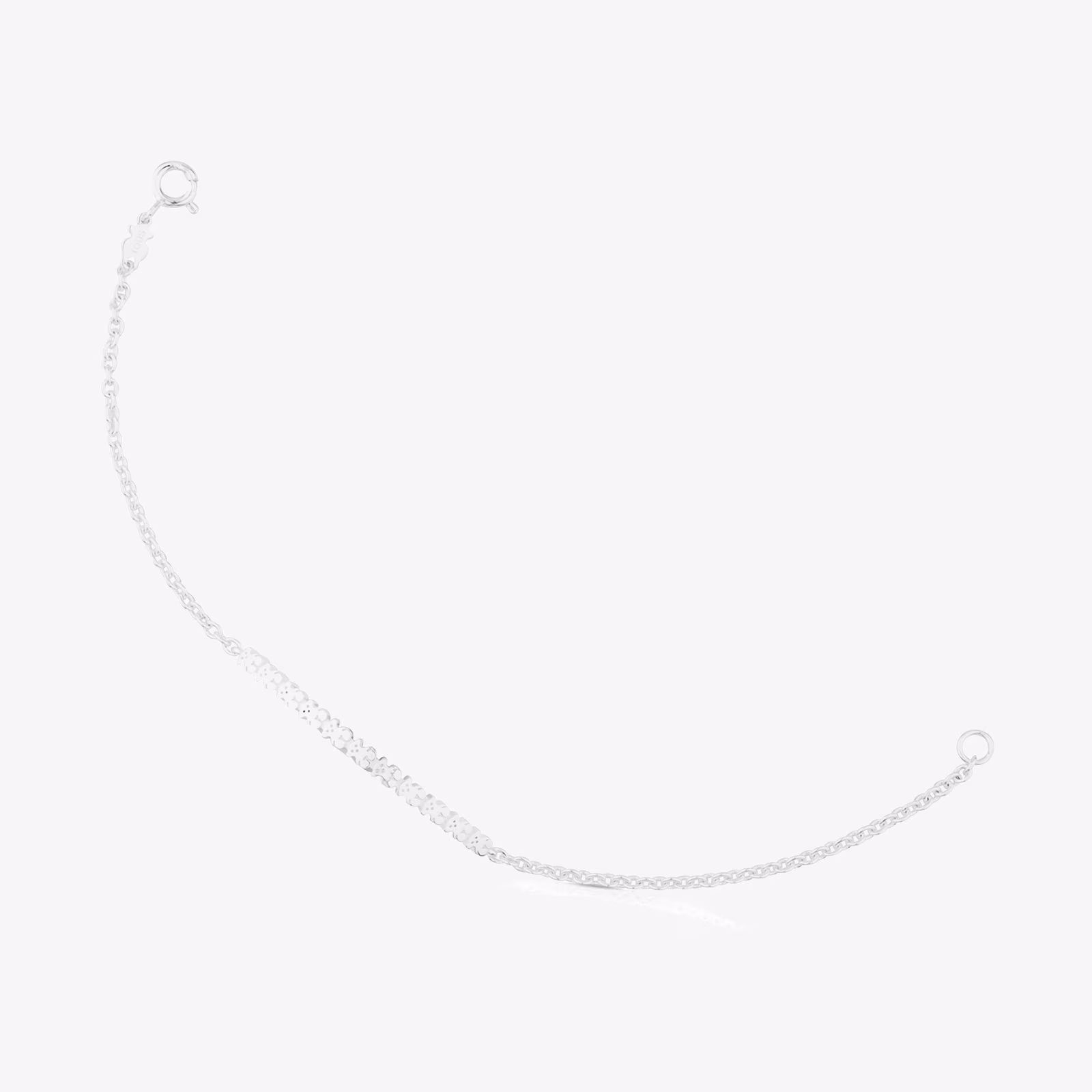 Pulsera de plata de 17,5cm Straight