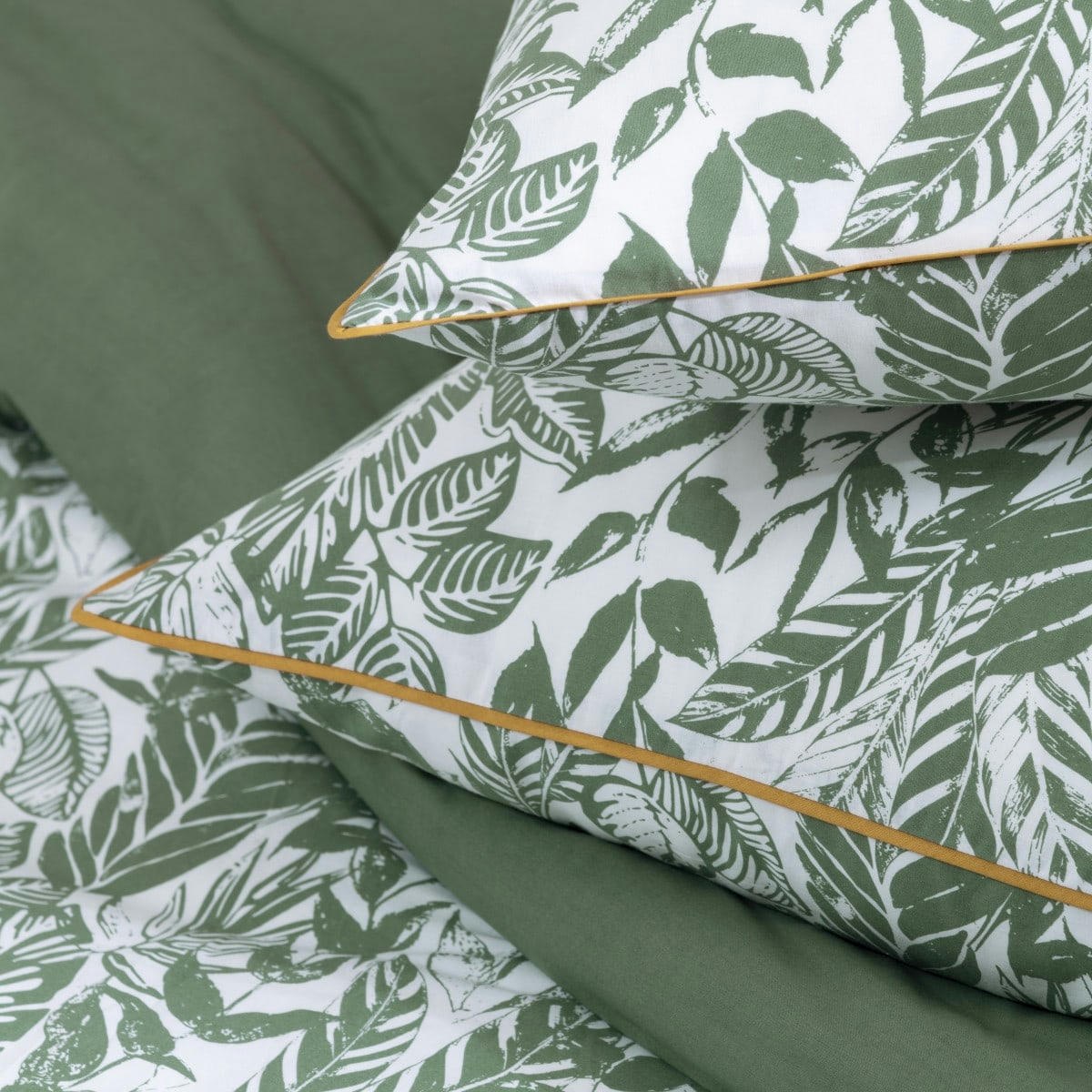 MANGROVE - Parure de lit 2 personnes coton  imprimé vert 260x240cm