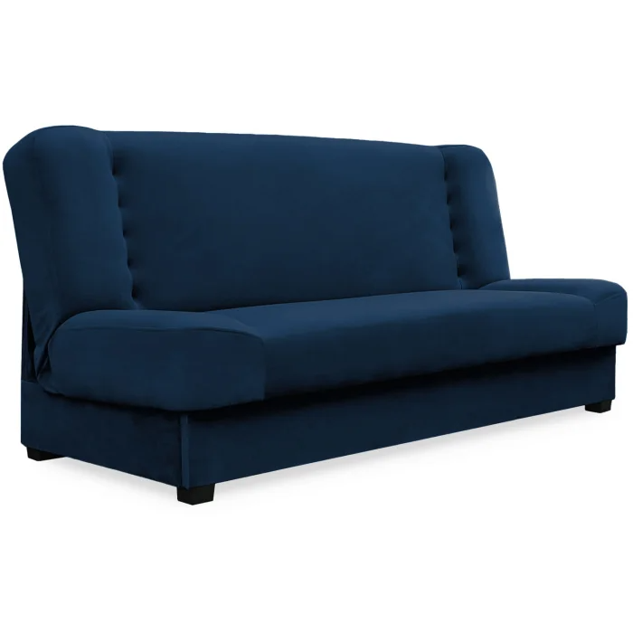 Sofa kanapa rozkładana z funkcją spania wersalka dwuosobowa granatowa piano