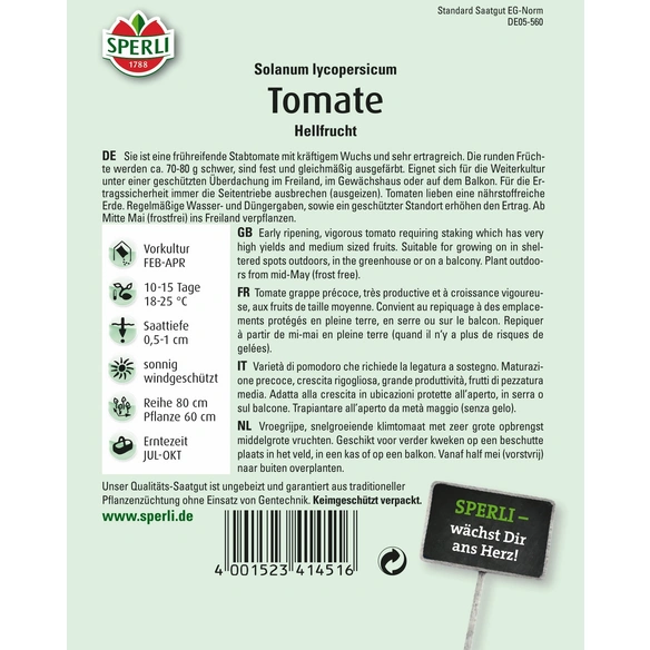 Tomate »Hellfrucht«, platzfest, robuste Freilandsorte, Fruchtgewicht 70-80 g