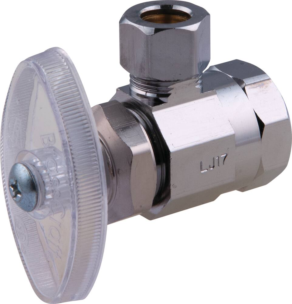 BrassCraft Chrome Angle Valve, 1/2-in FIP x 3/8-in OD Comp.