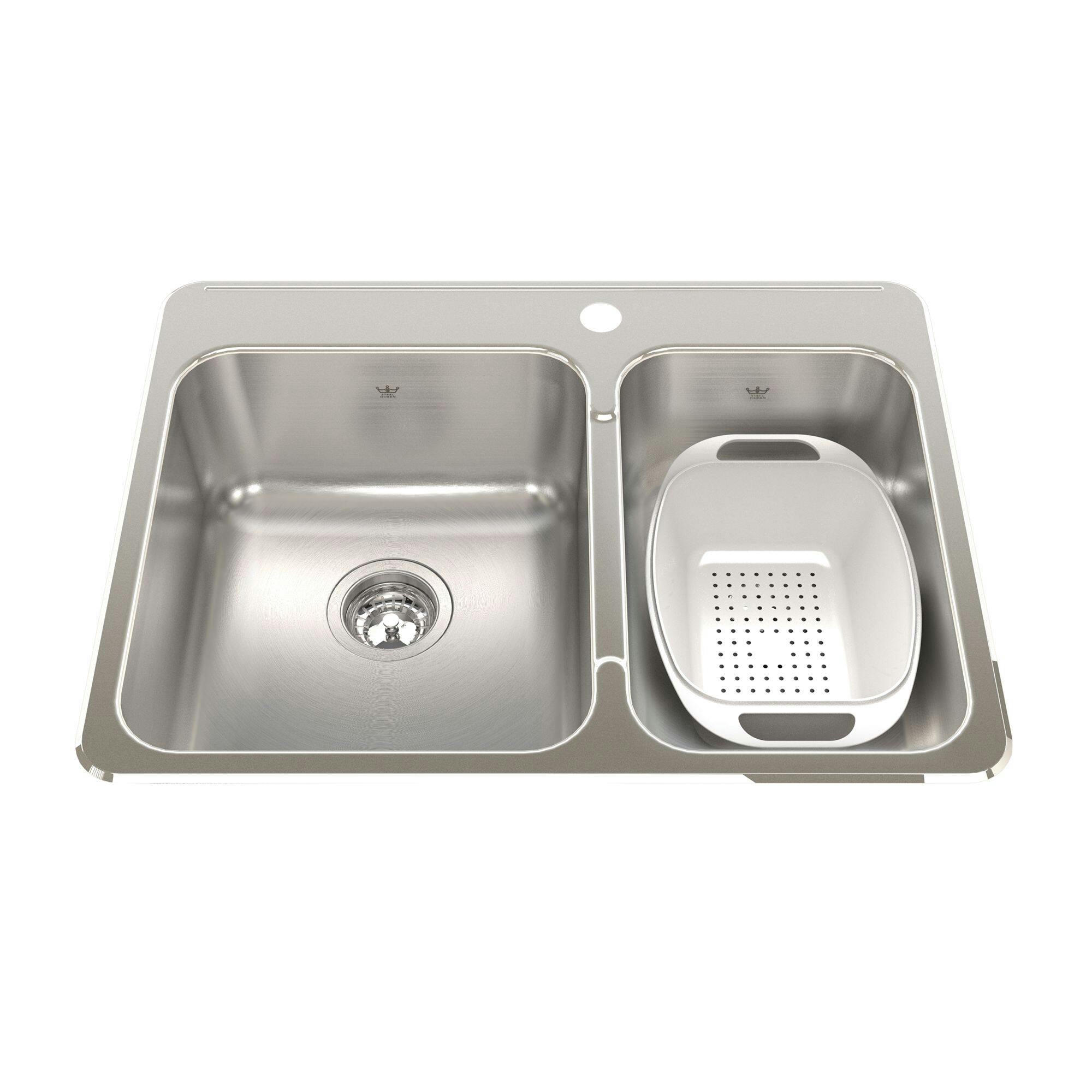 Kindred Steel Queen Kitchen Various Depth Top mount Combination Sink