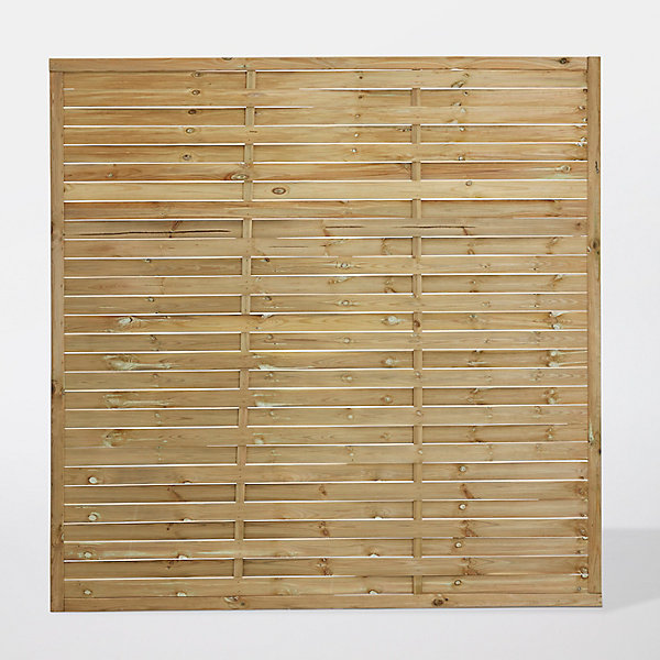 Panneau droit de clôture Khoper en bois traité ép.20 mm L. 180 x H.180 cm