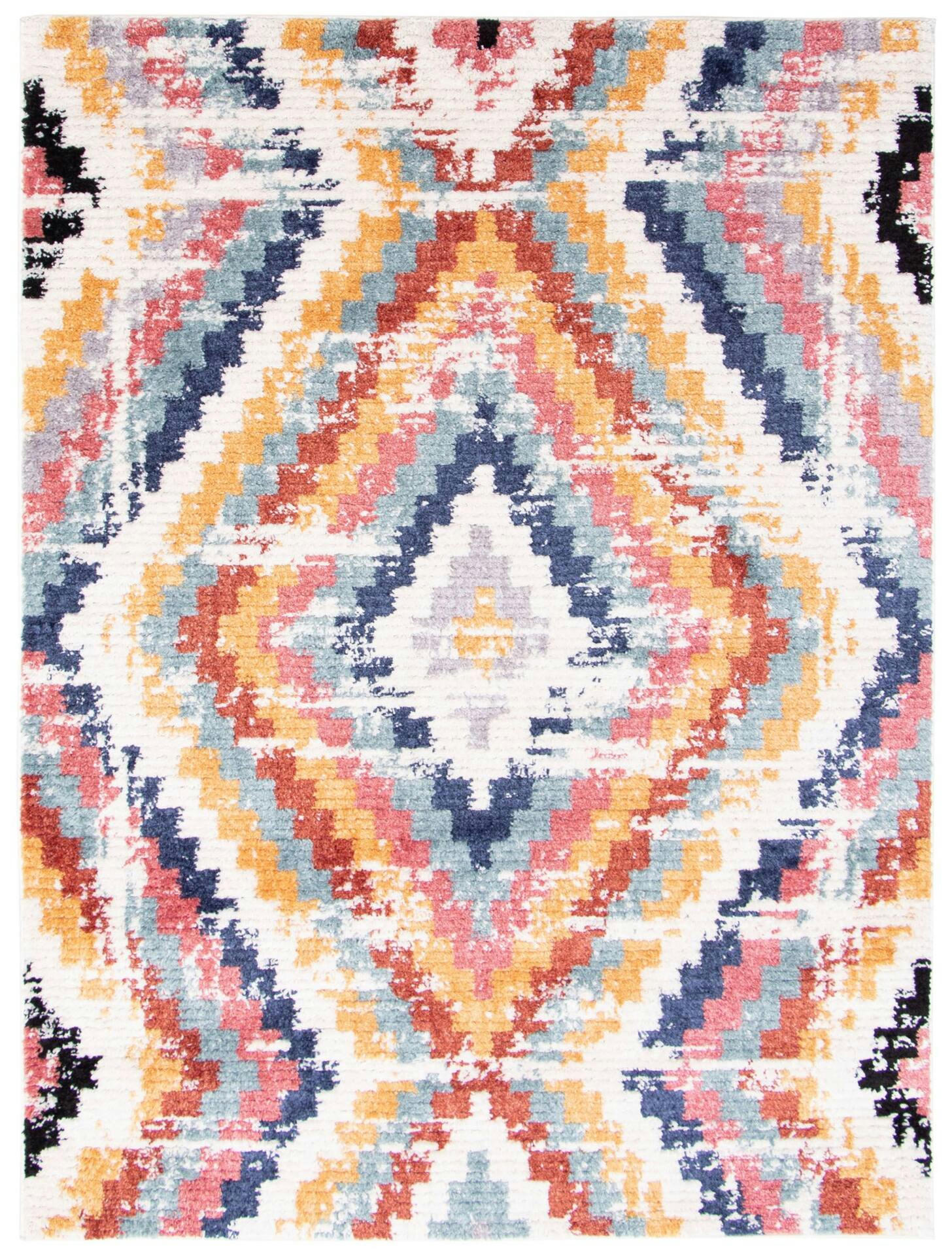 ECARPET Morocco Casa Indoor Area Rug, White, Assorted Sizes