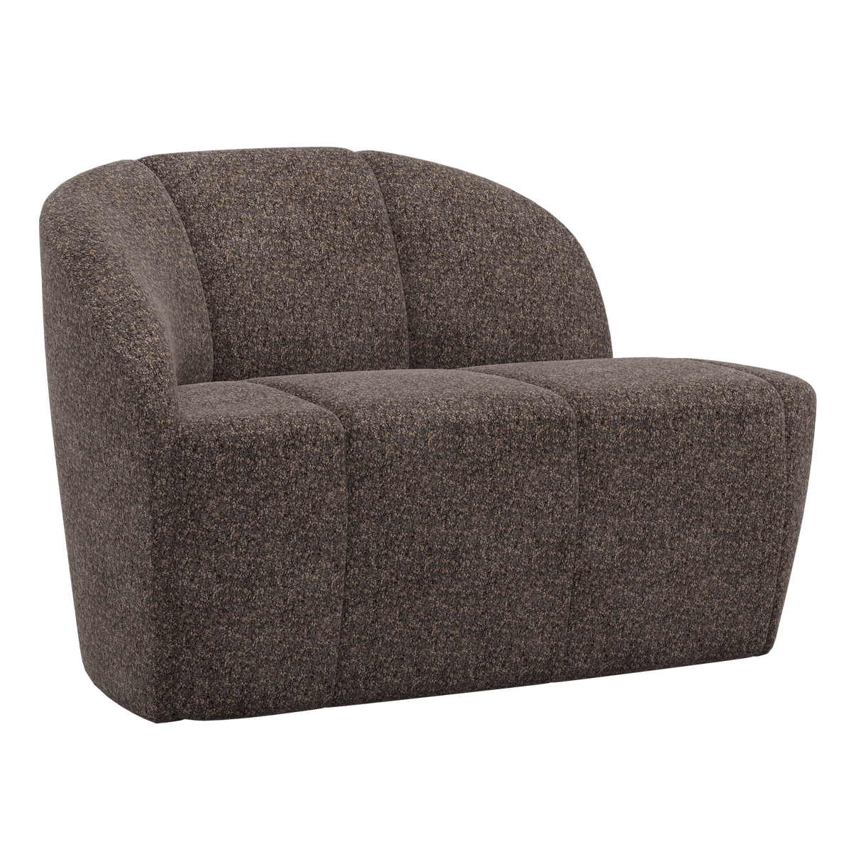 WOOOD 2-zits bankje links Mojo - Wollig - Bruin - 73x112x77