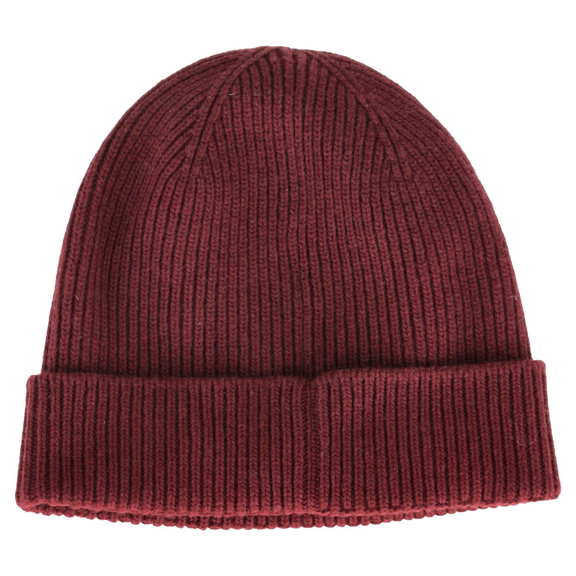 Givenchy Preloved Appliquéd Ribbed Beanie in Burgundy Wool