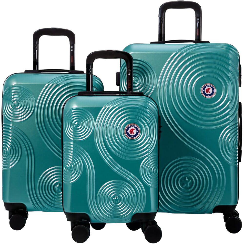 Valise cabine rigide 4 roues plastique ABS vert 45x35xH50cm