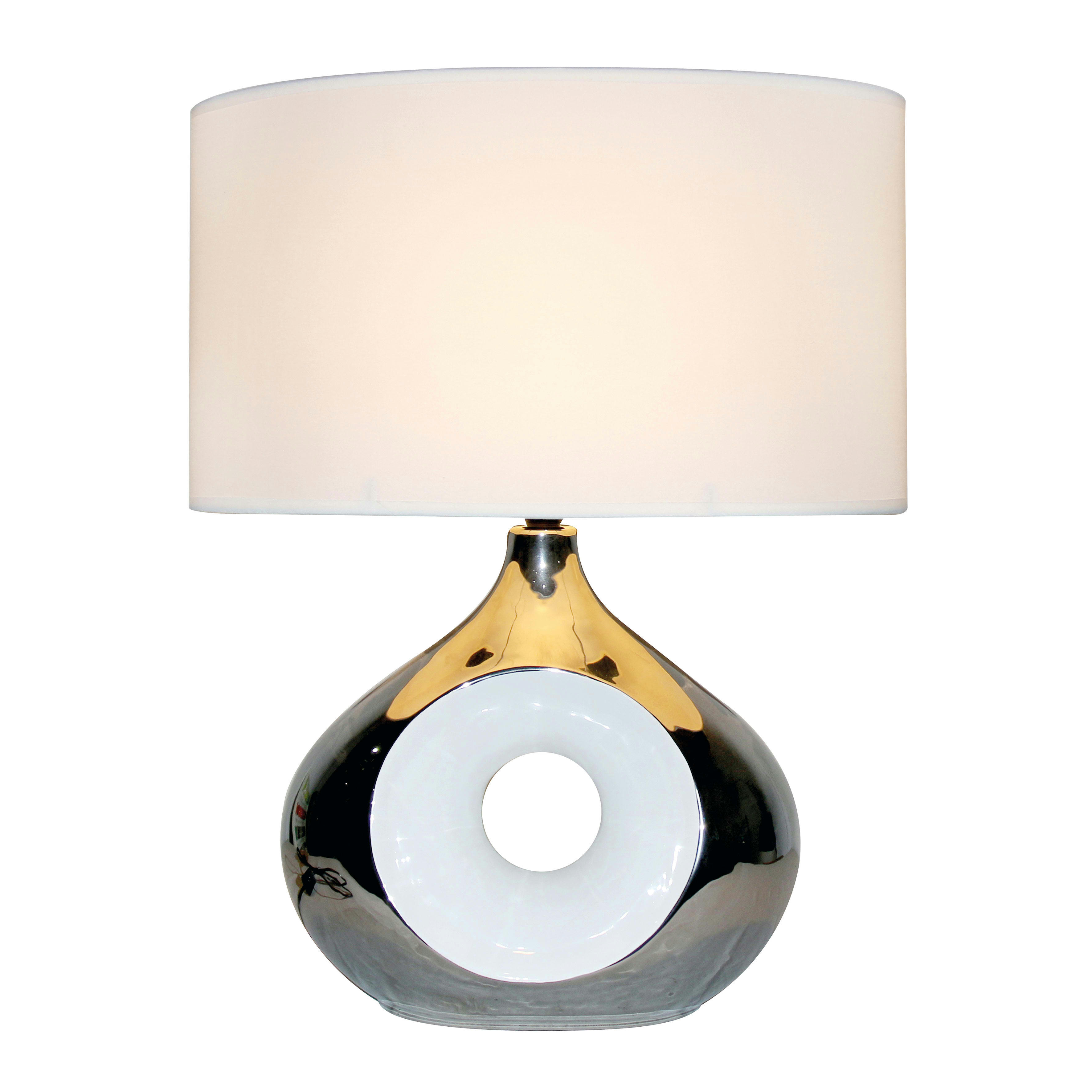 HOLLY - Lampe de table en ceramic argenté