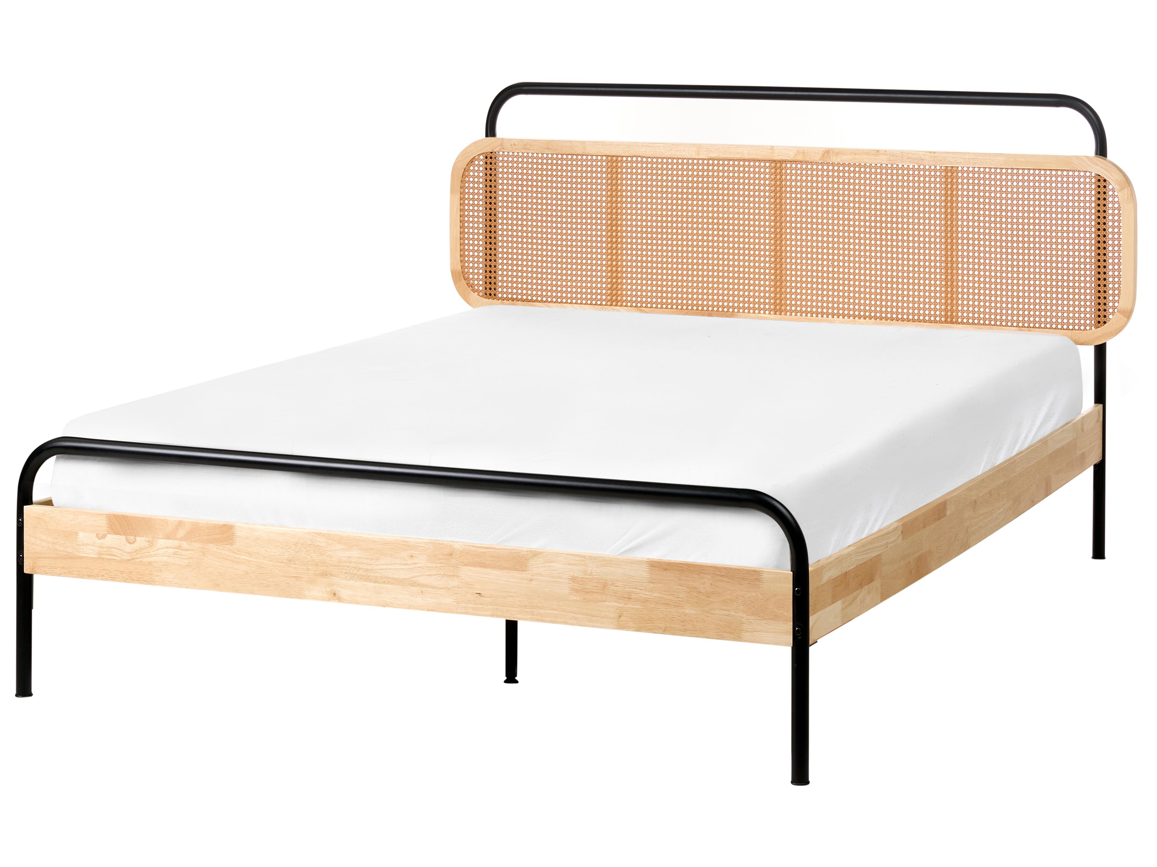 Bed Rattan BOUSSICOURT 140 x 200 cm (EU Double) Light Brown