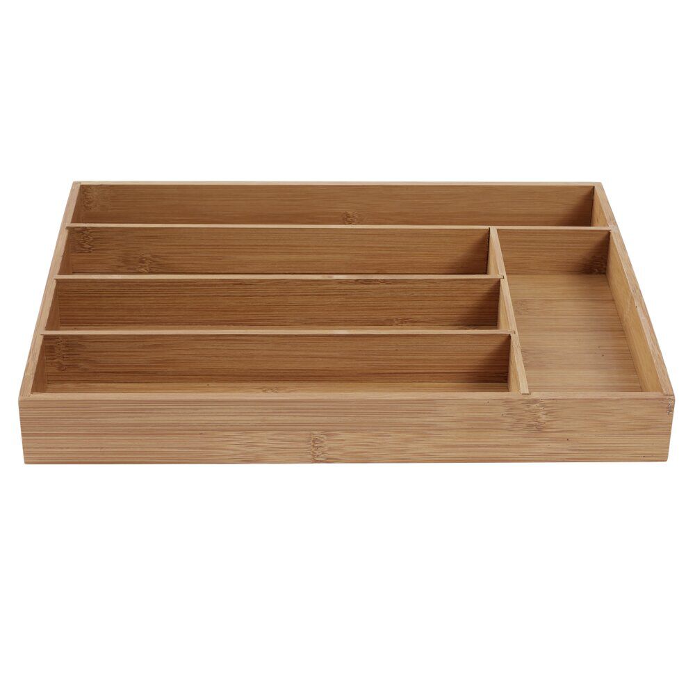 Range couverts organisateur 5 compartiments en bambou 34x24xH4cm