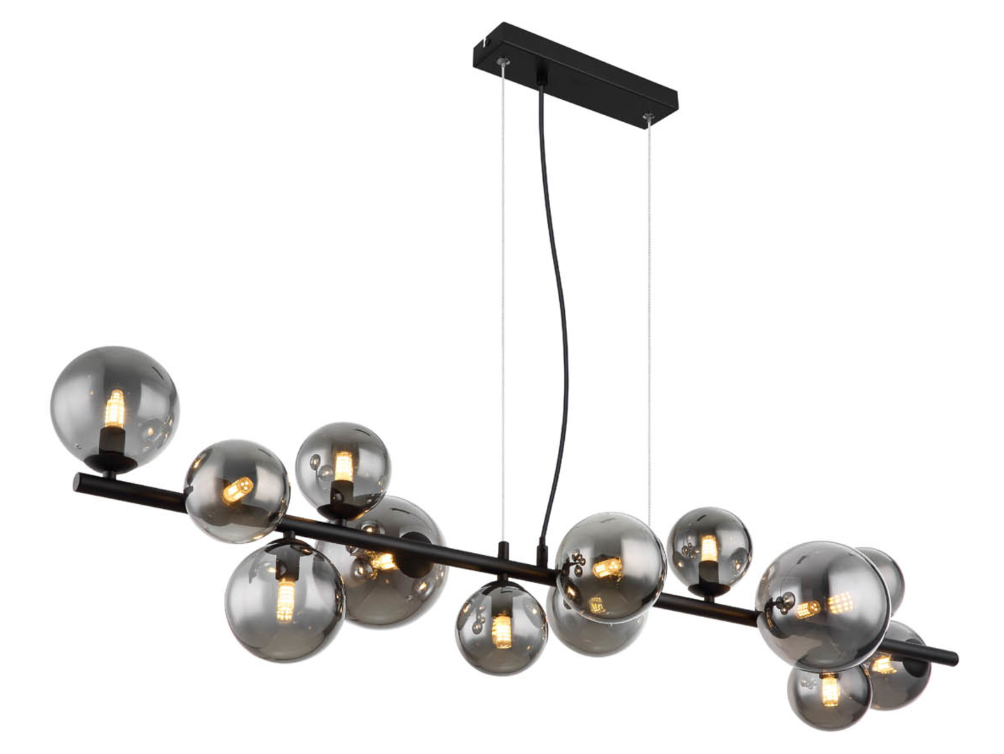 Lampa wisząca Riha LED 13-punktowa metalowa czarna