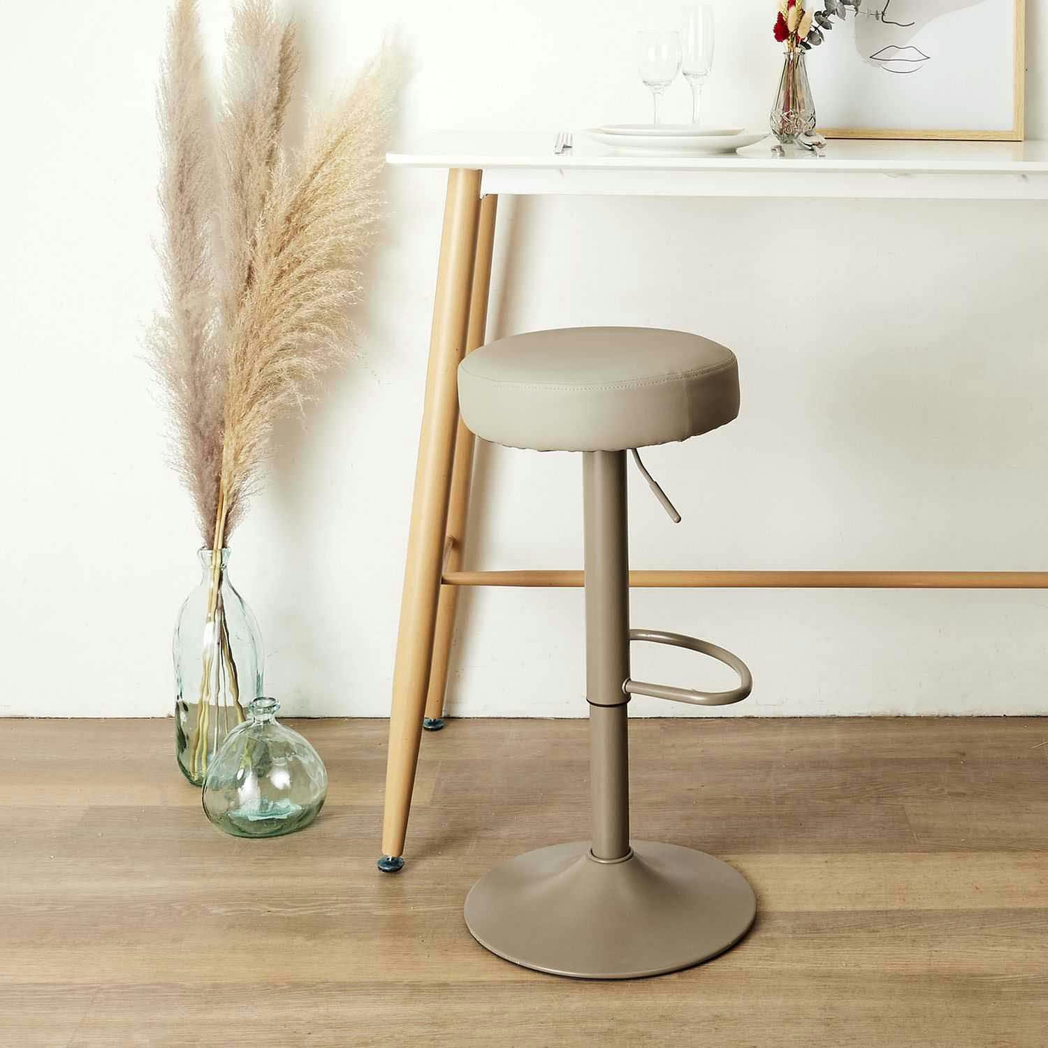 - Tabouret de bar hauteur réglable mumford (lot de 2) gris
