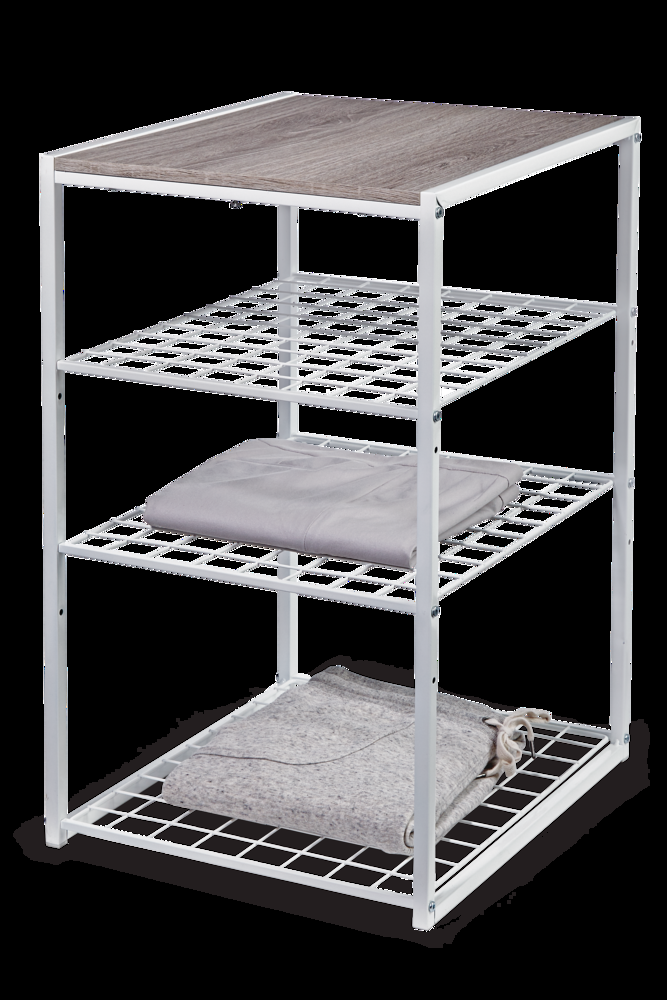 type A Linear Stackable 3-Shelf Storage Unit, White