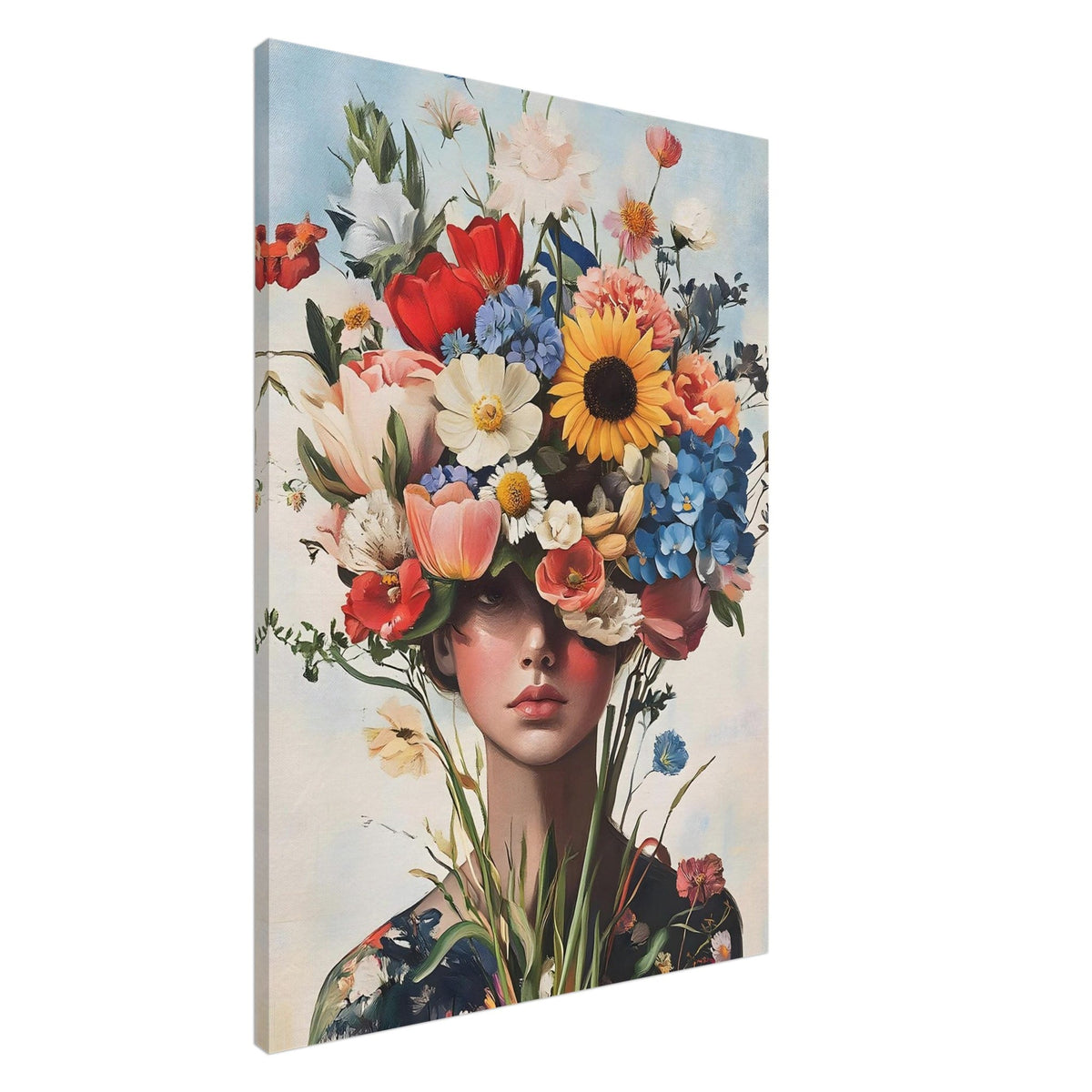 Artfulprints Canvas Colourful portrait canvas - 80x120 cm - Meerkleurig