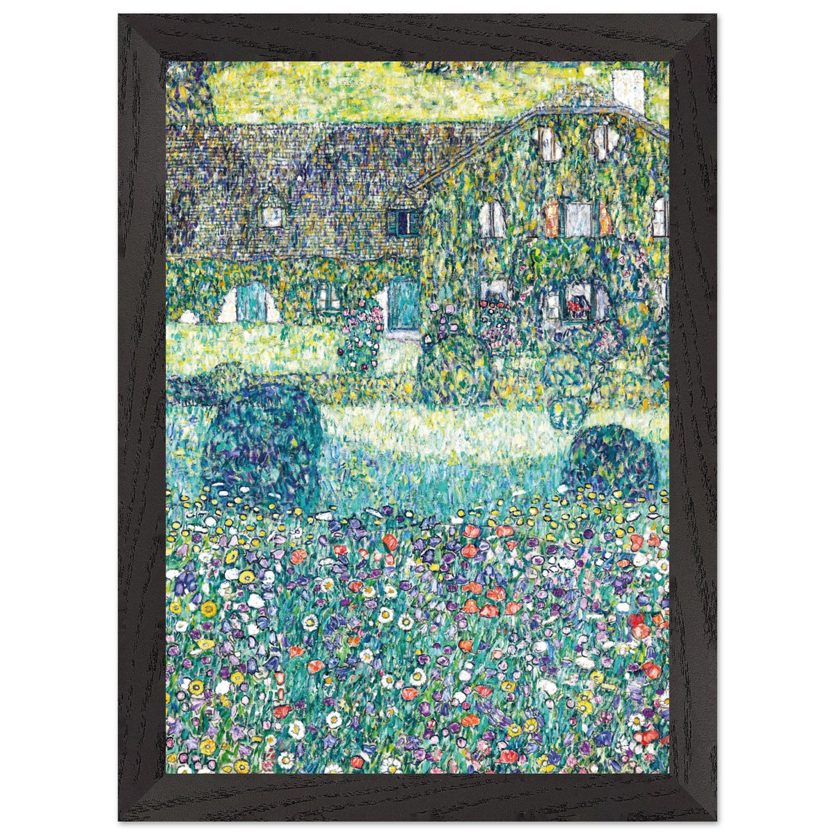 Artfulprints Poster met Lijst Gustav Klimt - Country house by the Attersee  - A4 21x29.7 cm - Donkergroen