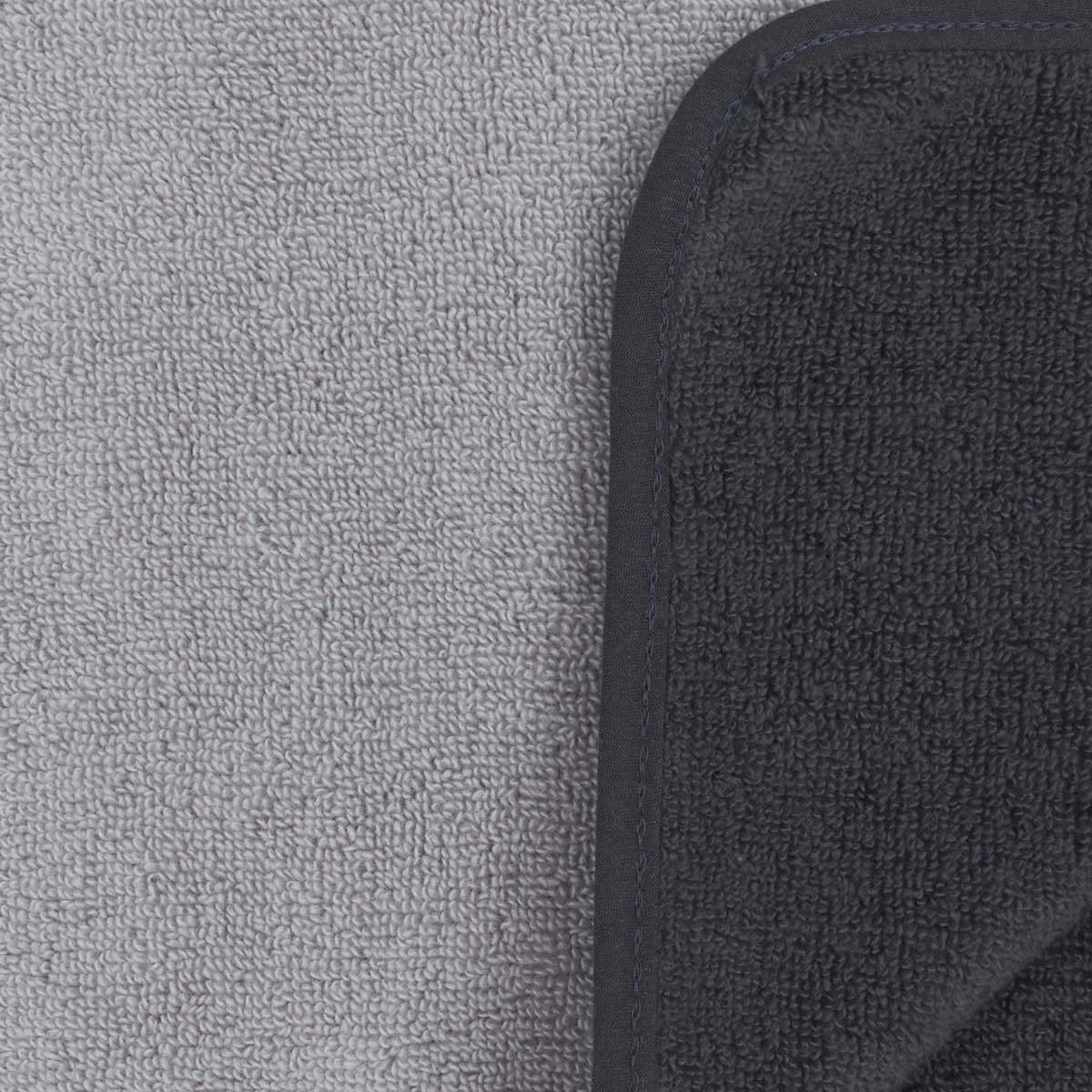 RAMATUELLE - Serviette de toilette double face éponge zéro gris perle 50x100 cm