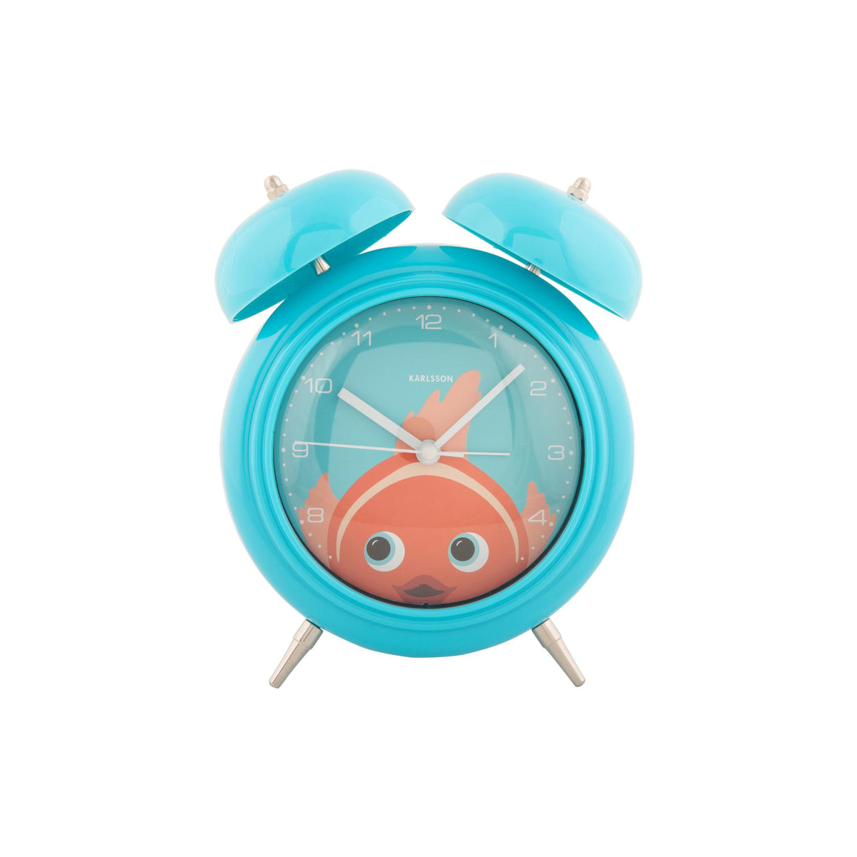 Karlsson wekker Peekaboo Goldfish - blauw - 15.2x6.5x18.2cm