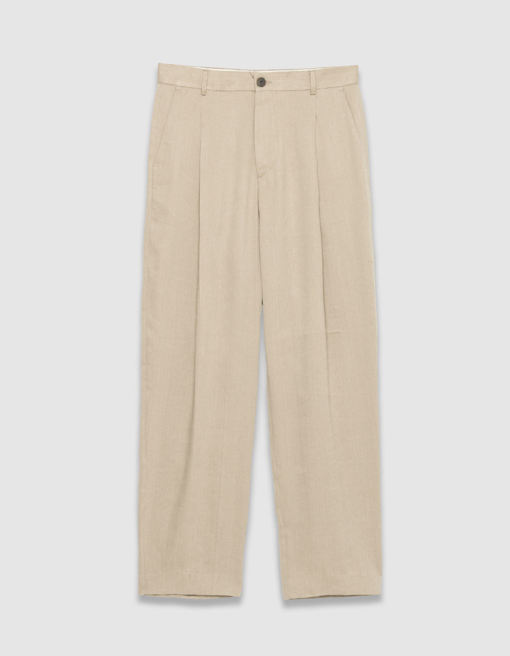 Pantalon de costume beige foncé lin mélangé Homme