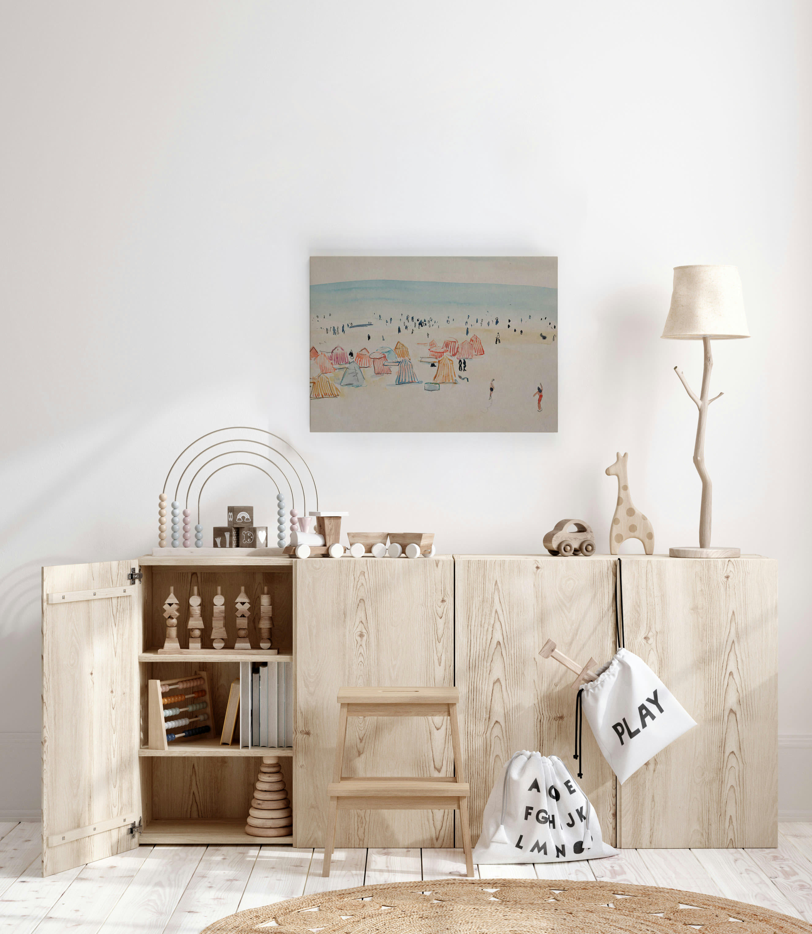 THE BEACH - Peinture sur toile 60x40 Imprimé Plage