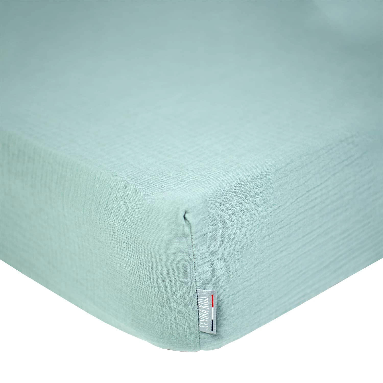 - Drap housse en gaze de coton 70x140