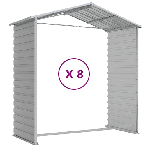 NNEVL Garden Shed Light Grey 191x725x198 cm Galvanised Steel