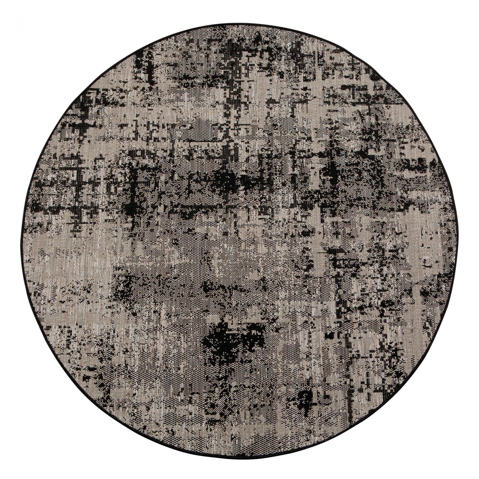 CATANIA - Tapis  outdoor en polypropylene noir diameter 160