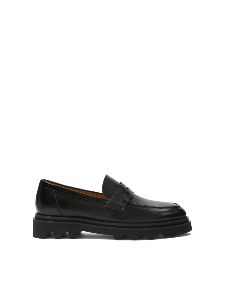 Men’s leather loafers on a thick sole